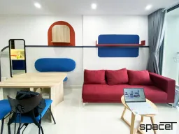 Phòng khách, Phòng ăn - Căn hộ Goldora Plaza Nhà Bè - Phong cách Color Block 