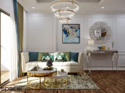 Phòng khách - Căn hộ Akari City Quận Bình Tân - Phong cách Neo Classic 