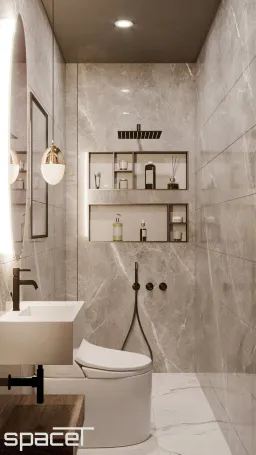 Phòng tắm - Phòng ngủ Nhà phố Quận 6 15m2 - Phong cách Modern 