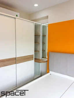 Phòng ngủ - Căn hộ Happy One 2PN - Phong cách Color Block 