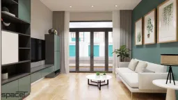 Phòng khách - Nhà phố Quận 12 108m2 - Phong cách Modern + Scandinavian 