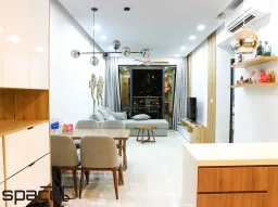Phòng khách, Phòng ăn - Căn hộ One Verandah 2PN - Phong cách Scandinavian + Modern 