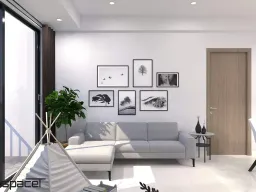 Phòng khách - Căn hộ Safira Khang Điền Quận 9 69m2 - Phong cách Scandinavian 