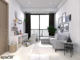 Phòng khách - Căn hộ Safira Khang Điền Quận 9 69m2 - Phong cách Scandinavian 