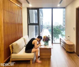 Phòng khách - Căn hộ Eco Green Quận 7 - Phong cách Japandi 