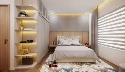 Phòng ngủ - Căn hộ Compass One Bình Dương 70m2 - Phong cách Neo Classic 