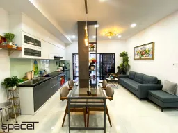 Phòng khách, Phòng bếp, Phòng ăn - Căn hộ Hoàng Quốc Việt Quận 7 - Phong cách Modern 