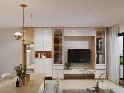 Phòng khách, Phòng ăn - Căn hộ Man Thiện C5 Quận 9 - Phong cách Scandinavian 