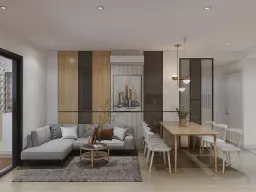 Phòng khách, Phòng ăn - Căn hộ Man Thiện C5 Quận 9 - Phong cách Scandinavian 