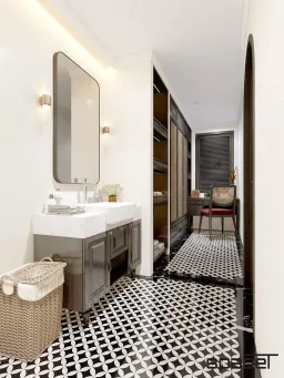Phòng tắm - Nhà phố Takara Residence Bình Dương - Phong cách Indochine 