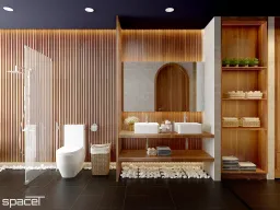 Phòng tắm - Nhà phố Takara Residence Bình Dương - Phong cách Indochine 