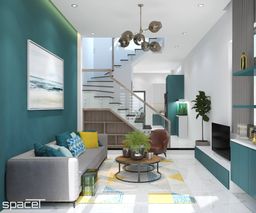 Phòng khách - Nhà phố Gò Vấp 132m2 - Phong cách Modern 