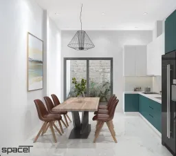 Phòng bếp, Phòng ăn - Nhà phố Gò Vấp 132m2 - Phong cách Modern 