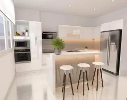 Phòng bếp - Nhà phố Quận 11 268m2 - Phong cách Modern + Scandinavian 
