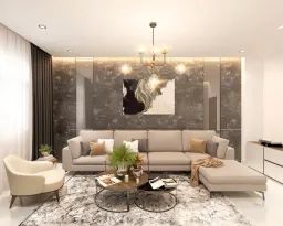 Phòng khách - Nhà phố Quận 11 268m2 - Phong cách Modern + Scandinavian 