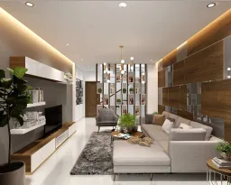 Phòng khách - Nhà phố Gò Vấp 144m2 - Phong cách Modern 