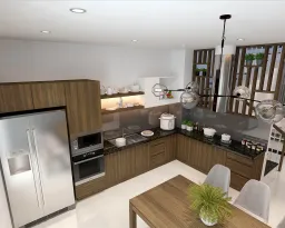 Phòng bếp, Phòng ăn - Nhà phố Gò Vấp 144m2 - Phong cách Modern 