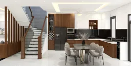 Phòng bếp, Phòng ăn - Nhà phố Bình Dương - Phong cách Modern + Scandinavian 
