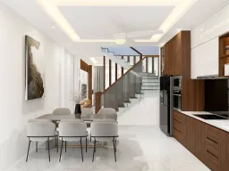 Phòng bếp, Phòng ăn - Nhà phố Bình Dương - Phong cách Modern + Scandinavian 