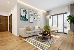 Phòng khách - Căn hộ Sunrise Riverside Nhà Bè 103m2 - Phong cách Scandinavian + Modern 