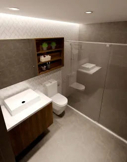 Phòng tắm - Căn hộ Sunrise Riverside Nhà Bè 103m2 - Phong cách Scandinavian + Modern 