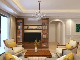 Phòng khách - Căn hộ Gold View Quận 4 - Phong cách Neo Classic 