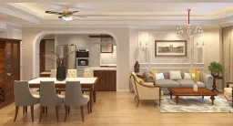 Phòng khách, Phòng ăn - Căn hộ Gold View Quận 4 - Phong cách Neo Classic 