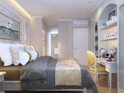 Phòng ngủ - Căn hộ Gold View Quận 4 - Phong cách Neo Classic 