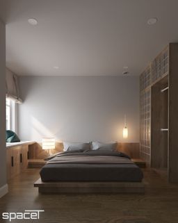 Phòng ngủ - Căn hộ River Panorama 2PN - Phong cách Japandi 