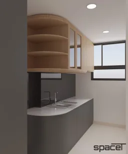 Phòng bếp - Căn hộ The Sun Avenue Quận 2 51m2 - Phong cách Modern 