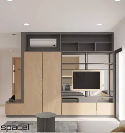 Phòng khách - Căn hộ The Sun Avenue Quận 2 51m2 - Phong cách Modern 