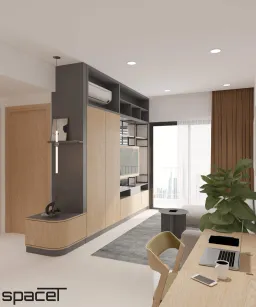 Phòng khách - Căn hộ The Sun Avenue Quận 2 51m2 - Phong cách Modern 
