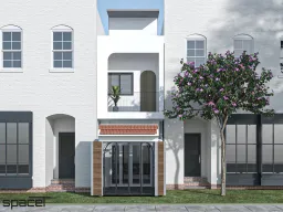 Mặt tiền - Nhà phố Quận 6 - Phong cách Scandinavian + Color Block 