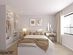 Phòng ngủ - Căn hộ Masteri T5 Thảo Điền 71m2 - Phong cách Color Block + Scandinavian 