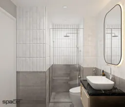 Phòng tắm - Cải tạo Căn hộ SaigonLand Bình Thạnh 68m2 - Phong cách Color Block 