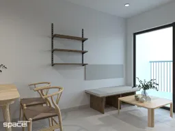 Phòng khách, Phòng ăn - Cải tạo Căn hộ Botanica Premier - Phong cách Japandi 