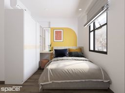 Phòng ngủ - Căn hộ Happy One Bình Dương - Phong cách Color Block 