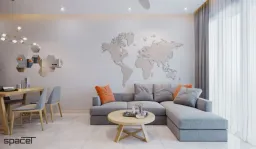 Phòng khách - Căn hộ One Verandah Quận 2 - Phong cách Scandinavian + Modern 