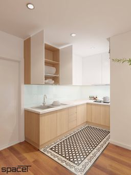 Phòng bếp - Nhà phố Quận 1 45m2 - Phong cách Modern + Scandinavian 