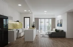 Phòng khách, Phòng bếp - Căn hộ Emerald Celadon City 100m2 - Phong cách Modern 