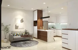 Phòng khách, Phòng bếp - Căn hộ Sunrise City Quận 7 - Phong cách Modern 