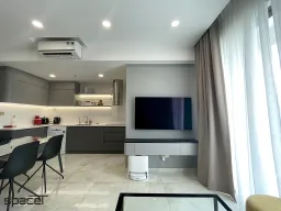 Phòng khách, Phòng bếp - Căn hộ The Ascentia Phú Mỹ Hưng - Phong cách Modern 