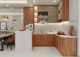 Phòng bếp - Căn hộ Diamond Riverside Quận 8 - Phong cách Modern 