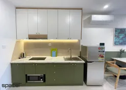 Phòng bếp - Căn hộ studio The Rainbow (Vinhomes) - Phong cách Scandinavian 