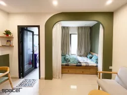 Phòng ngủ - Căn hộ studio The Rainbow (Vinhomes) - Phong cách Scandinavian 