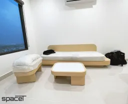 Phòng khách - Căn hộ 40m2 The Origami (Vinhomes) - Phong cách Japandi 