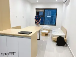 Phòng khách - Căn hộ 40m2 The Origami (Vinhomes) - Phong cách Japandi 