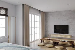 Phòng ngủ - Nhà phố liền kề NovaWorld Phan Thiết - Phong cách Japandi 