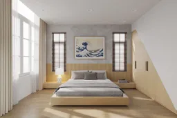 Phòng ngủ - Nhà phố liền kề NovaWorld Phan Thiết - Phong cách Japandi 