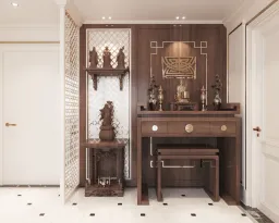 Phòng thờ - Nhà phố Verosa Park Khang Điền - Phong cách Neo Classic 